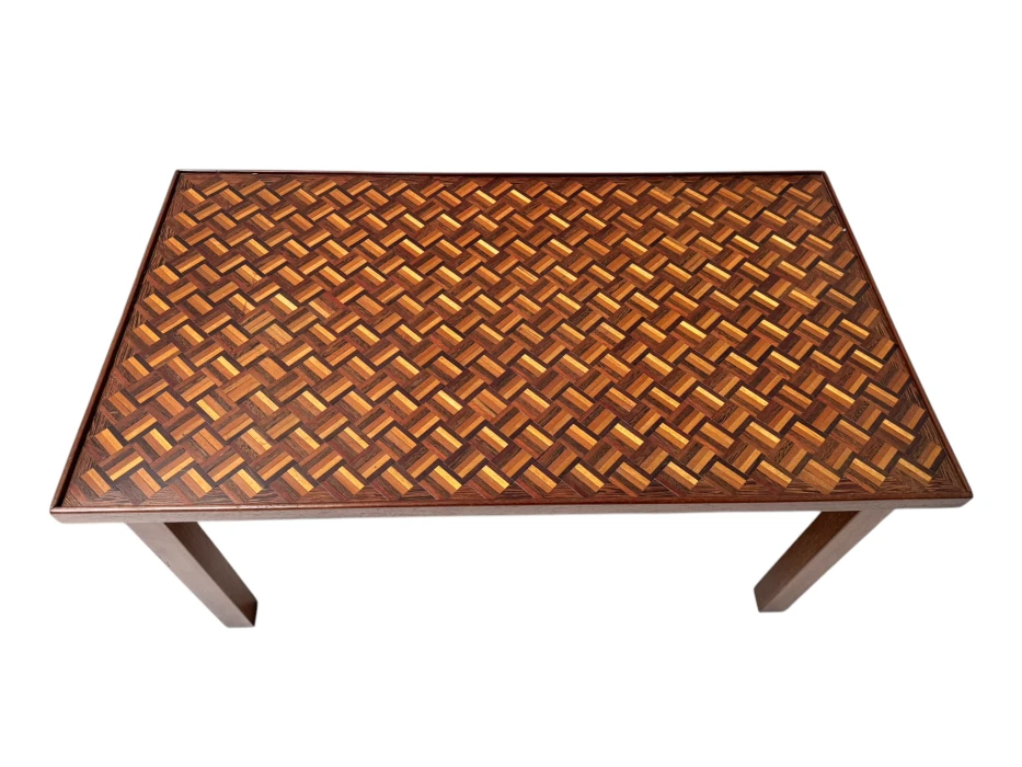 Pair of Mid-Century Modern Side Tables with Mosaic Inlaid Tops, 1960s